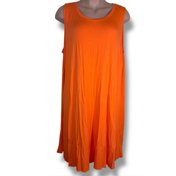 Ava & Viv Dresses & Skirts - 4x Ava And Viv Vibrant Orange Sleeveless Dress Stretch Knee Length Soft Fabric